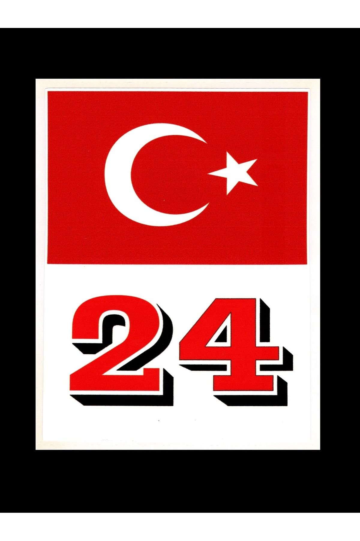 BsElektronik Türkiye Bayraklı Erzincan 24 Plaka Kodu Ön Cam Sticker