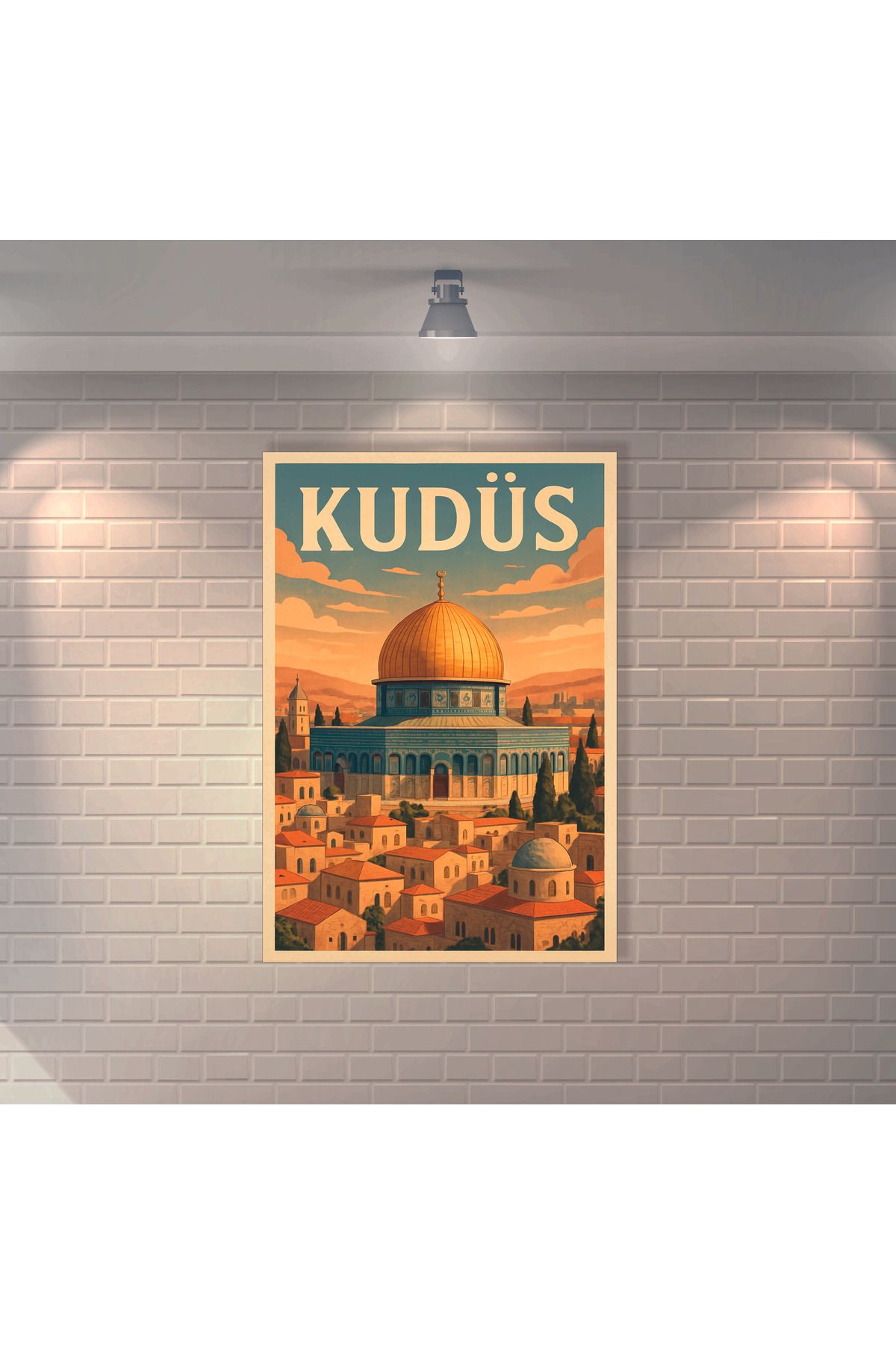 BBO REKLAM Kudüs Mescid-i Aksa Retro MDF Duvar Dekarasyon Tablosu