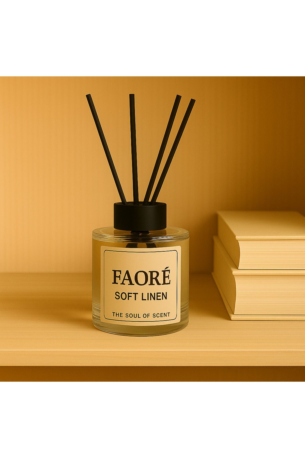 Faoré FAORE SOFT LINEN Çubuklu Oda Kokusu 120 ml | Pudra, Elma, Salatalık | Kalıcı Oda Kokusu | Difüzör