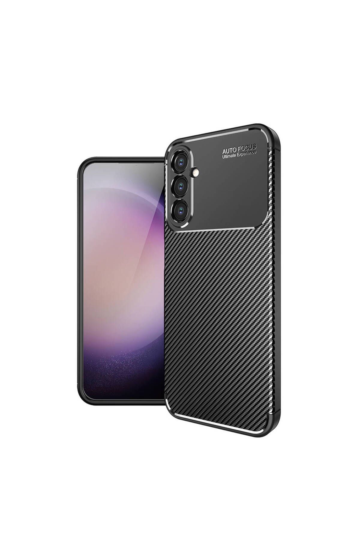 Ehr. Samsung Galaxy S24 Uyumlu Kamera Korumalı Darbe Önleyici Carbon Brushed Silikon Kılıf