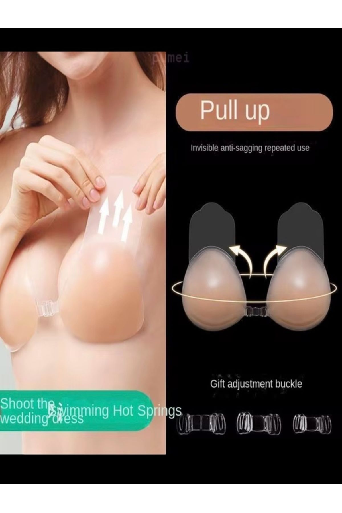 zeypay YAPIŞKANLI SİLİKON SÜTYEN ASANSÖR GÖGÜS DİKLEŞTİRİCİ DOLGUN GÖRÜNÜM