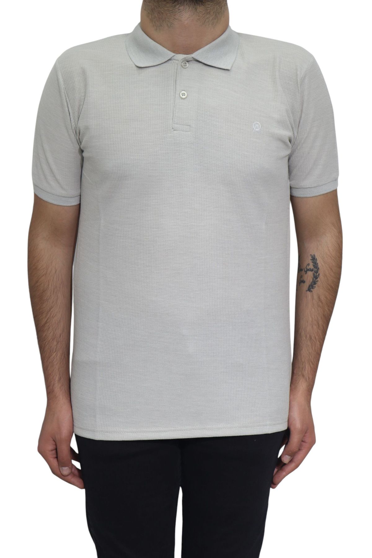 Özhürmet Triko Dmc Tekstil Erkek Taş Düz Spor Kesim Dar Kalıp Polo Yaka T-Shirt