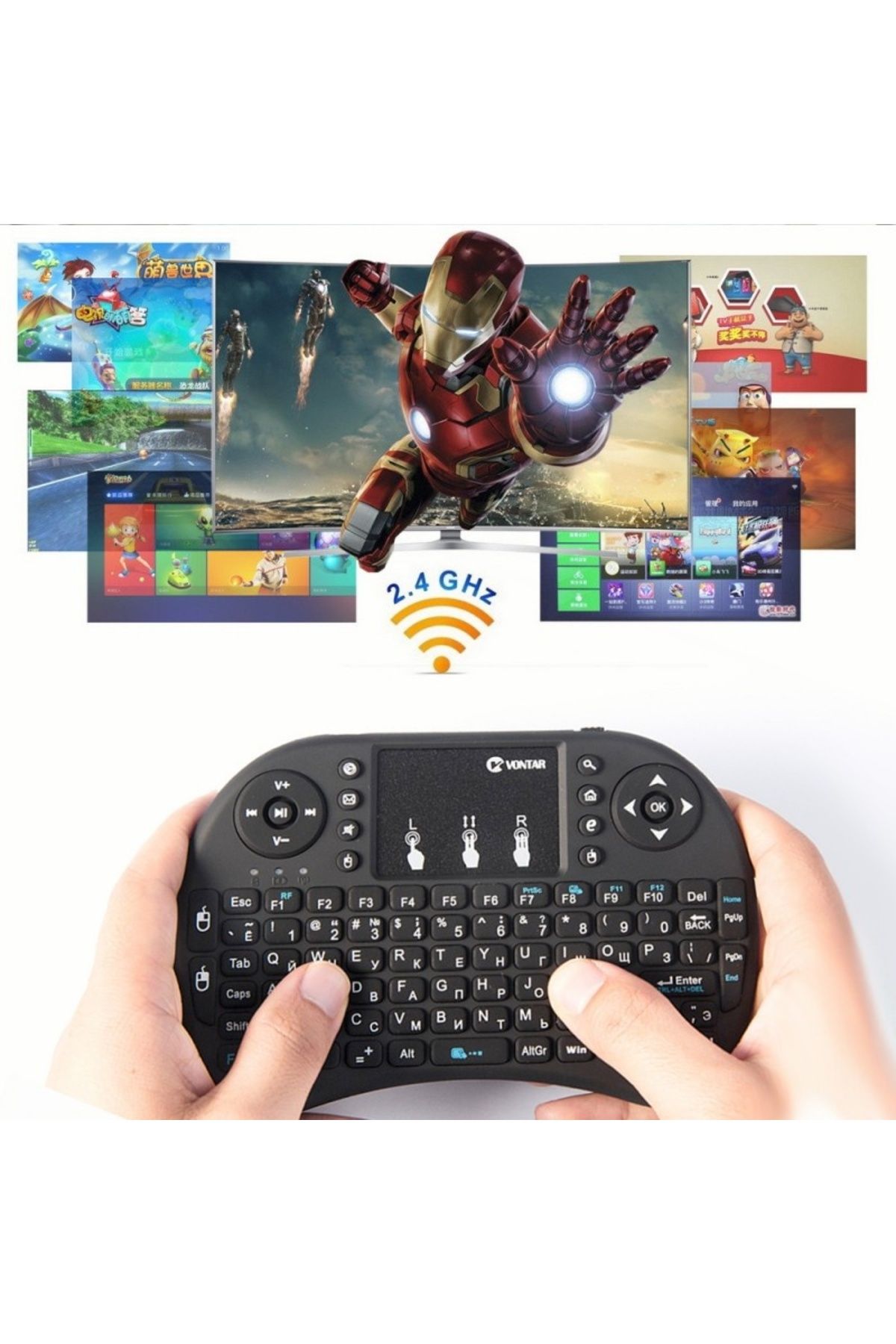 TECHSTAR-® I8 Wireless Keyboard, Air Mouse, Touchpad, 2.4ghz, For Android Tv And Mini Pc 3
