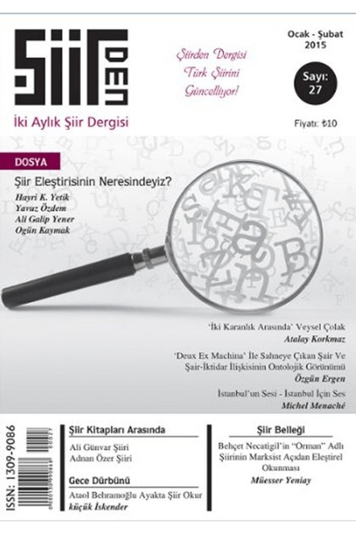 Şiirden Yayıncılık Şiirden İki Aylık Şiir Dergisi Sayı: 27