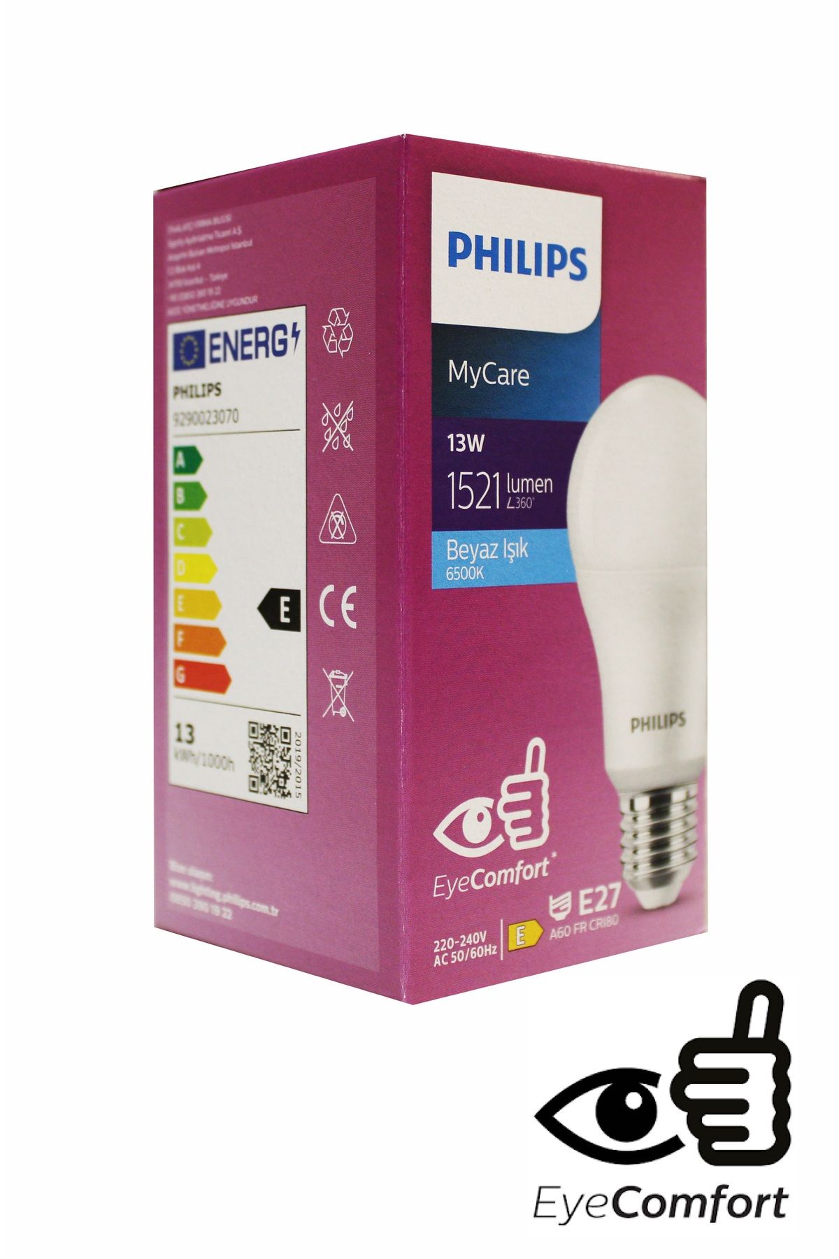 Philips 13W 1521 LÜMEN 6500K BEYAZ IŞIK TASARRUF LU LED AMPÜL MyCare EyeComfort