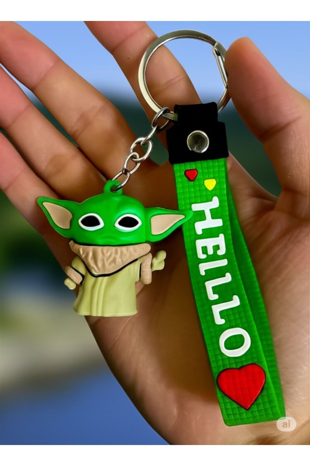 TAYEM Baby Yoda Anahtarlık, Silikonlu 3d Anahtarlık Ve Çanta Süsü, Aksesuarı