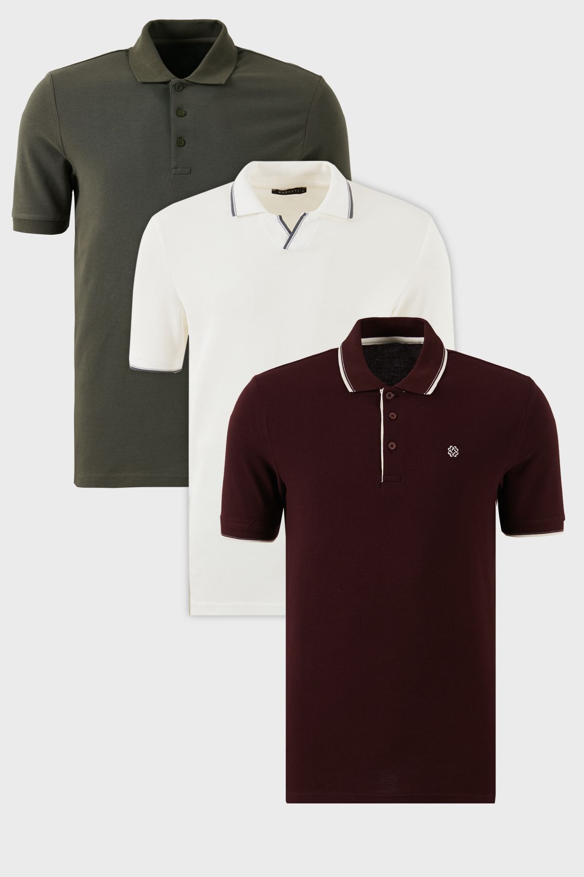 Buratti Pamuklu Regular Fit 3'lü Paket Polo Yaka T Shirt Erkek POLO YAKA T SHİRT 59029641827S3