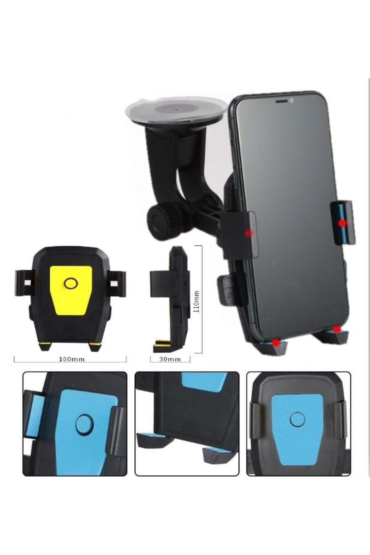Mulvix Mullurg Urg01 Araç İçi Cam Ve Torpido Vantuzlu Telefon Tutucu -234 (Muul)