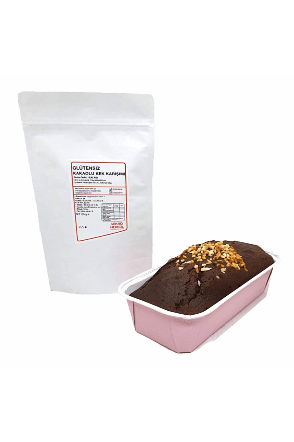 Mikro Herküller Glutensiz Pratik Kakaolu Kek Karışımı Avantajlı 3’lü Paket-Kek Kalıbı Hediyeli 3x115 gr