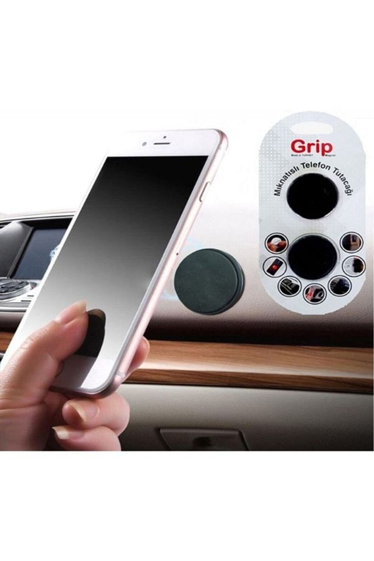 Bundeba Yapışkanlı Manyetik Mıknatıslı Araç Içi Telefon Tutucu Cep Telefonu Gps Navigasyon Tutacağı Tutacak