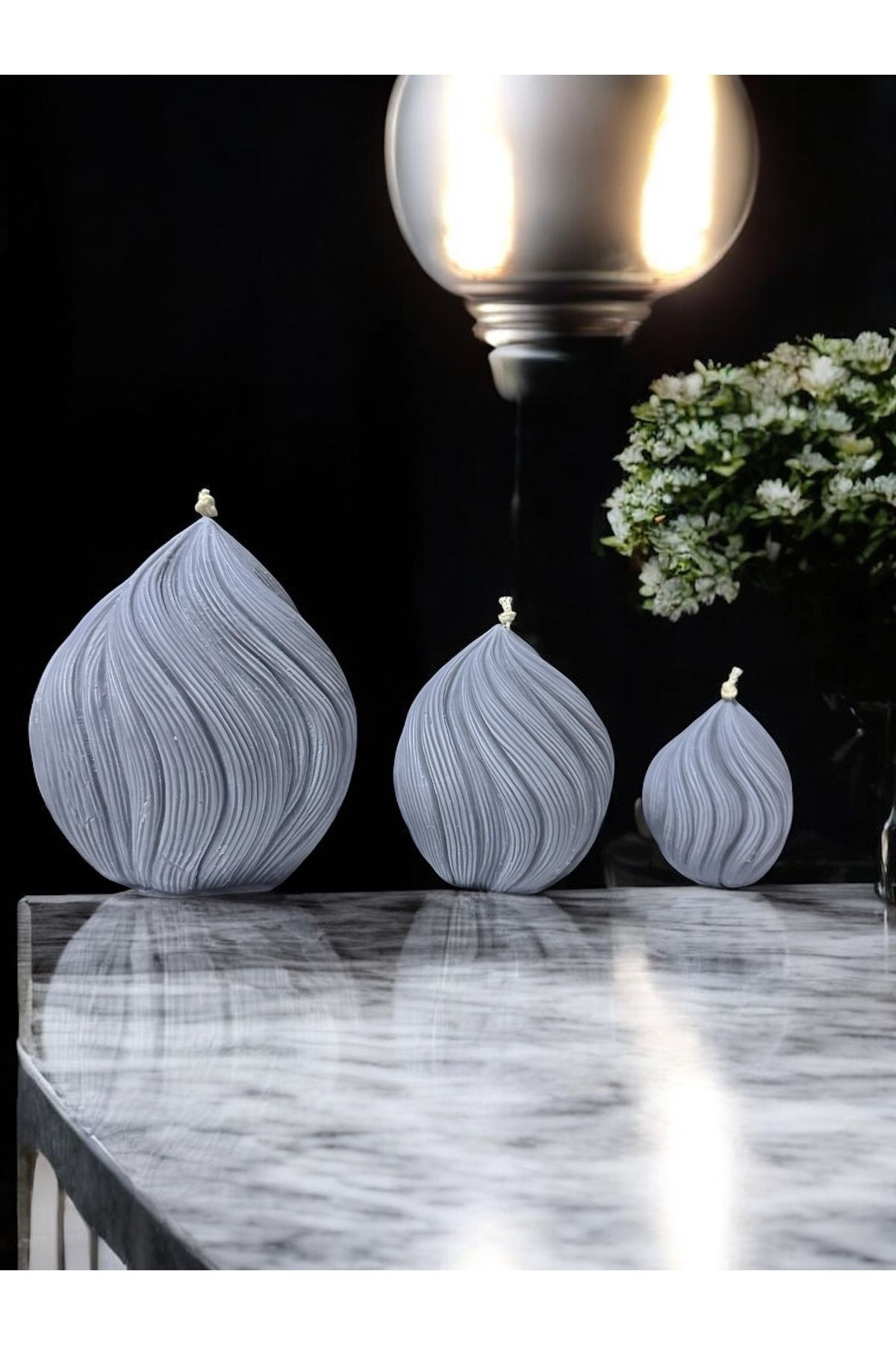 Home 3’lü Damla Model Mum Seti, Kokulu Mum, Modern Tasarım