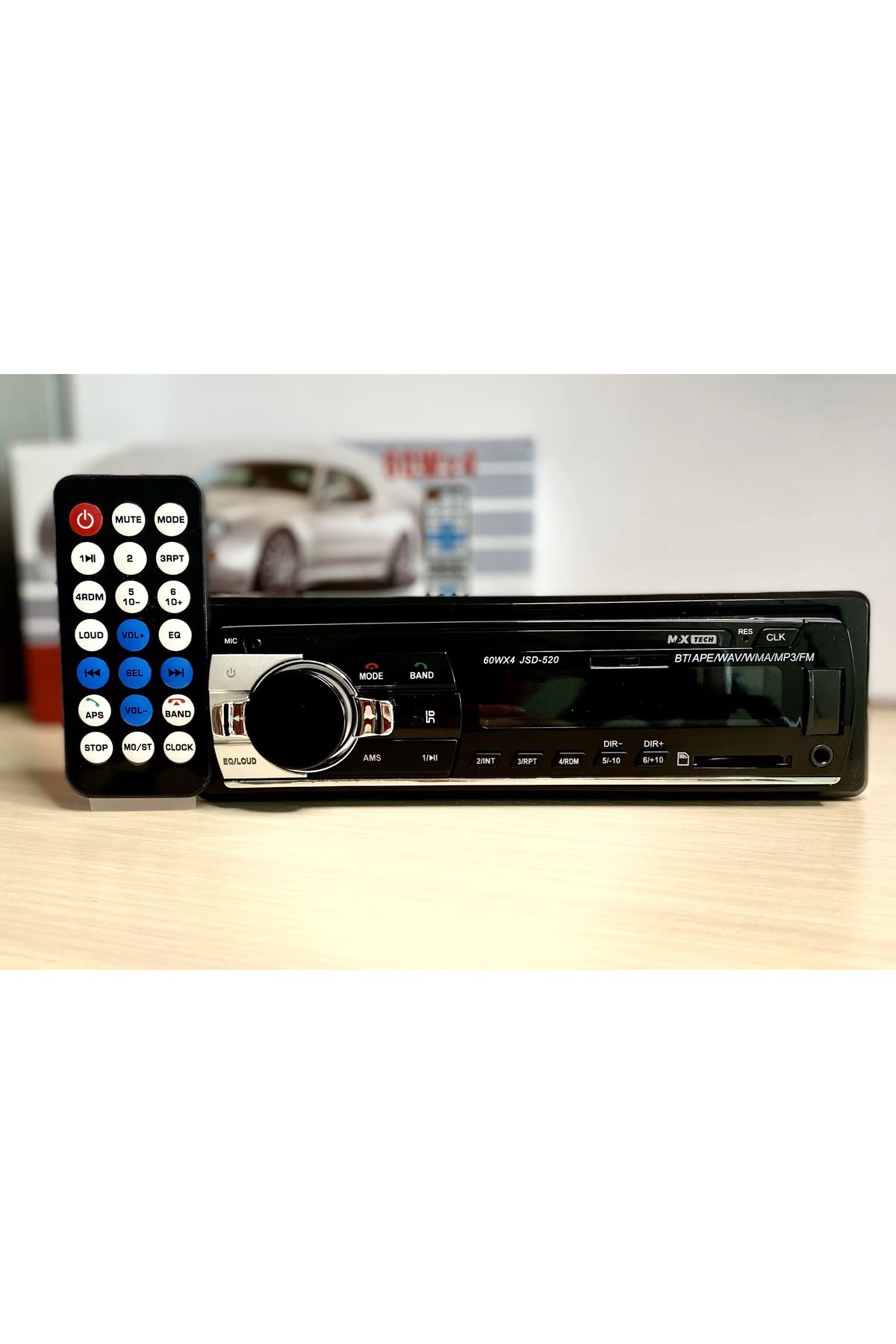 MaxTech-Radio mp3 Player, Car Cassette Player 4x60W with Remote Control, Bluetooth 5.0 Functions, CardSD, Dual USB, Aux 12