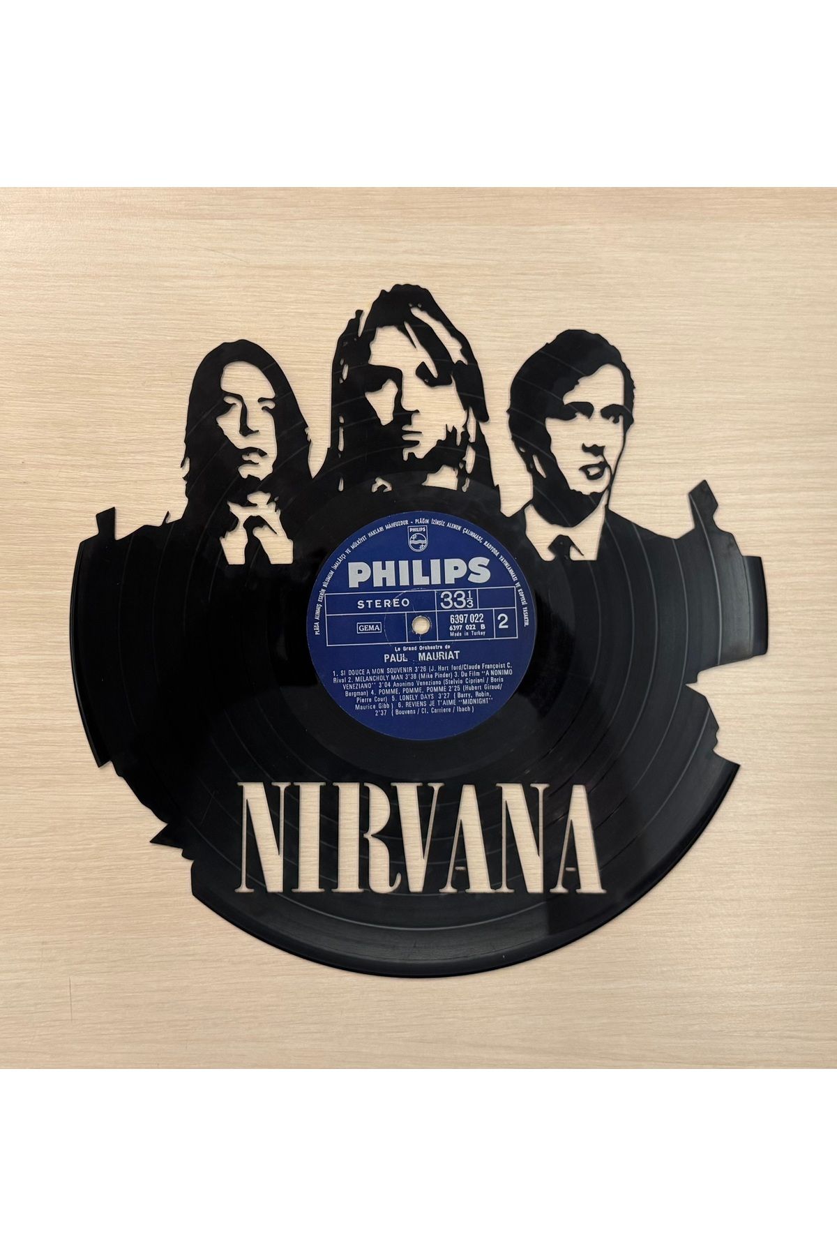 Bi' Dünya Wall Decor Nirvana - Gerçek Plaktan Lazer Kesim, Dekoratif Plak (LP) (DEKORLUKTUR, DİNLENEMEZ)