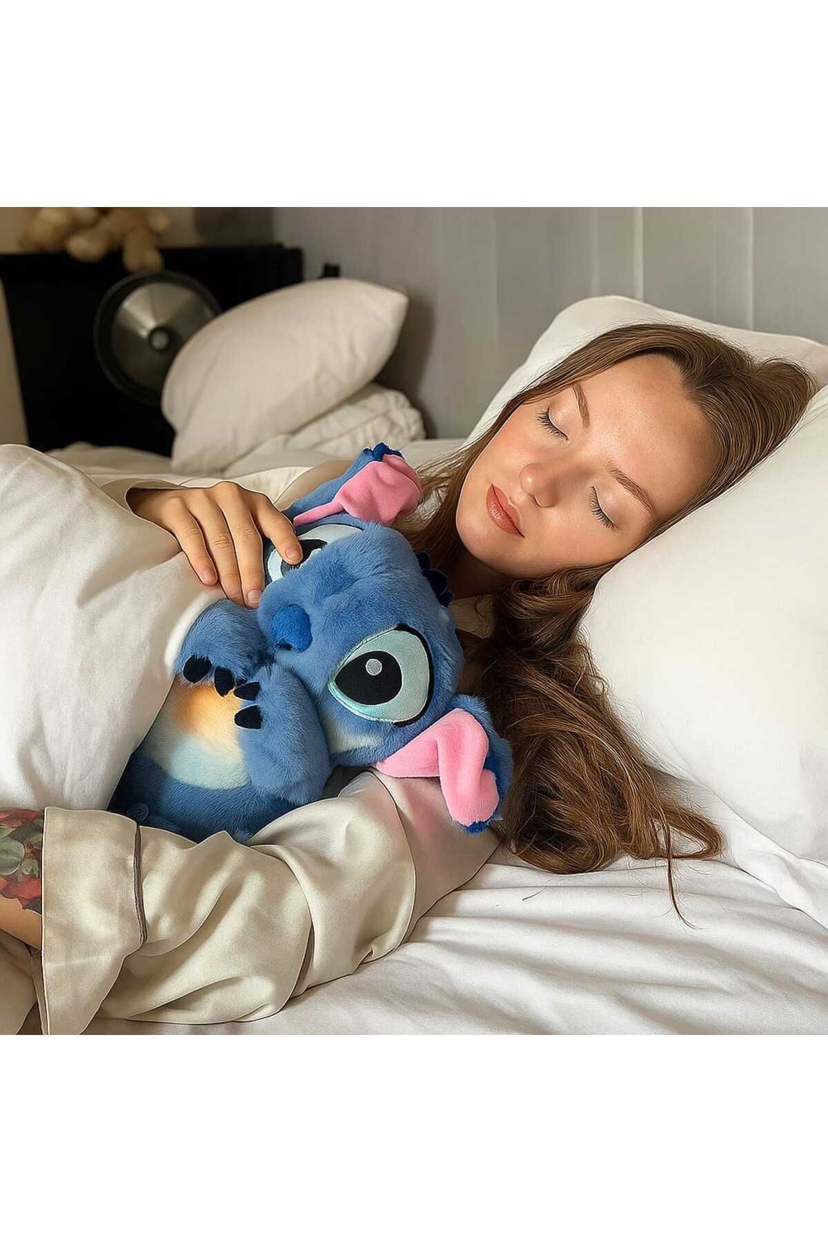 NUREYY AKSESUAR Nefes Alan Peluş, Uyku Arkadaşım Stitch Mavi Ve Pembe, Oyuncak Ayıcık, Peluş Oyuncak