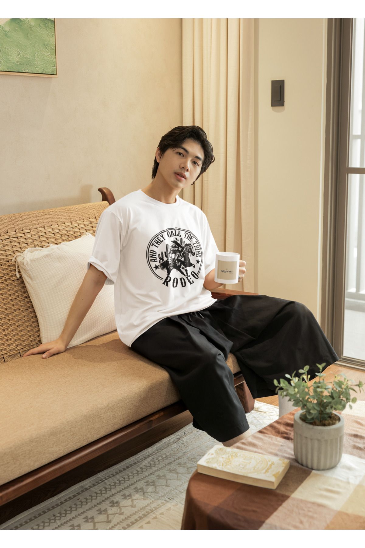 MAGORS GraffTee Unisex %100 Organik Pamuk Relaxed Fit Yuvarlak Yakalı Baskılı T-shirt