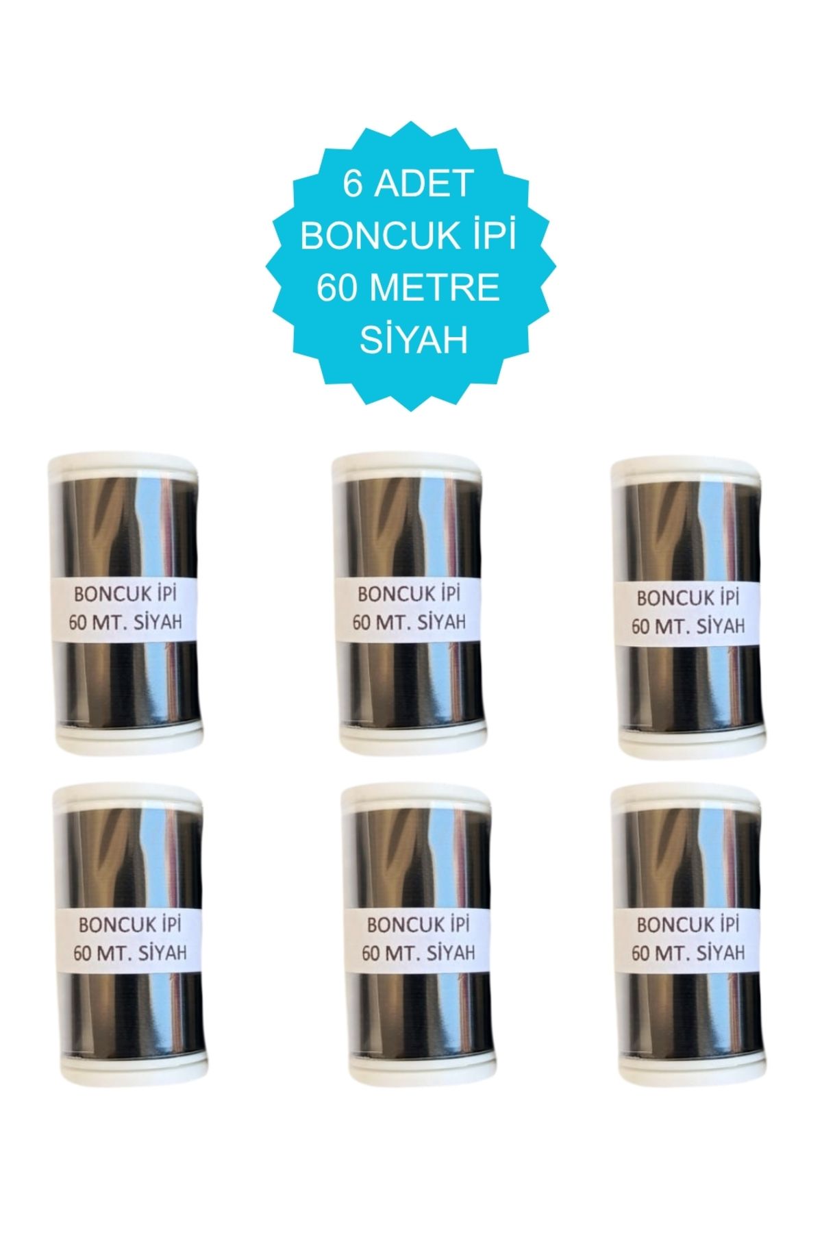 Eskişehir hobi sanat 6 Adet 60 Metre Kum Boncuk Ipi Miyuki Ipi Boncuk Ipi Siyah Renk