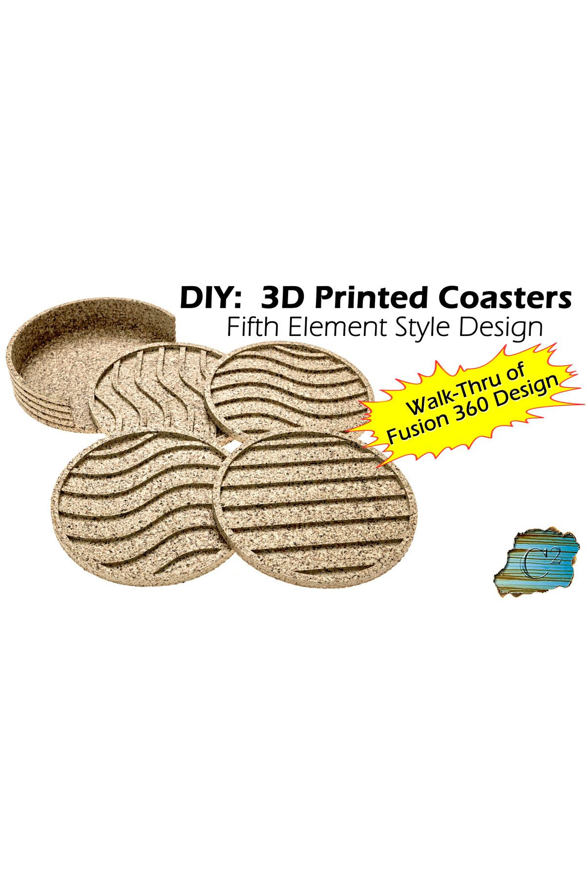 Vision Craft Beşinci Element Coaster Set ve Tutucu (3 Adet)