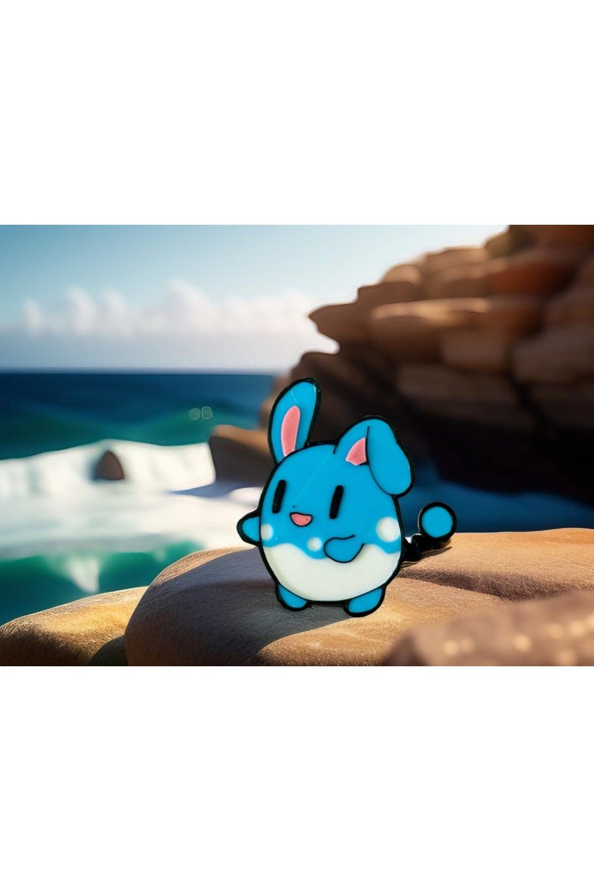 Vision Craft Sevimli Azumarill Chibi Pokemon Buzdolabı Mıknatıs/Anahtarlık (3 Adet)