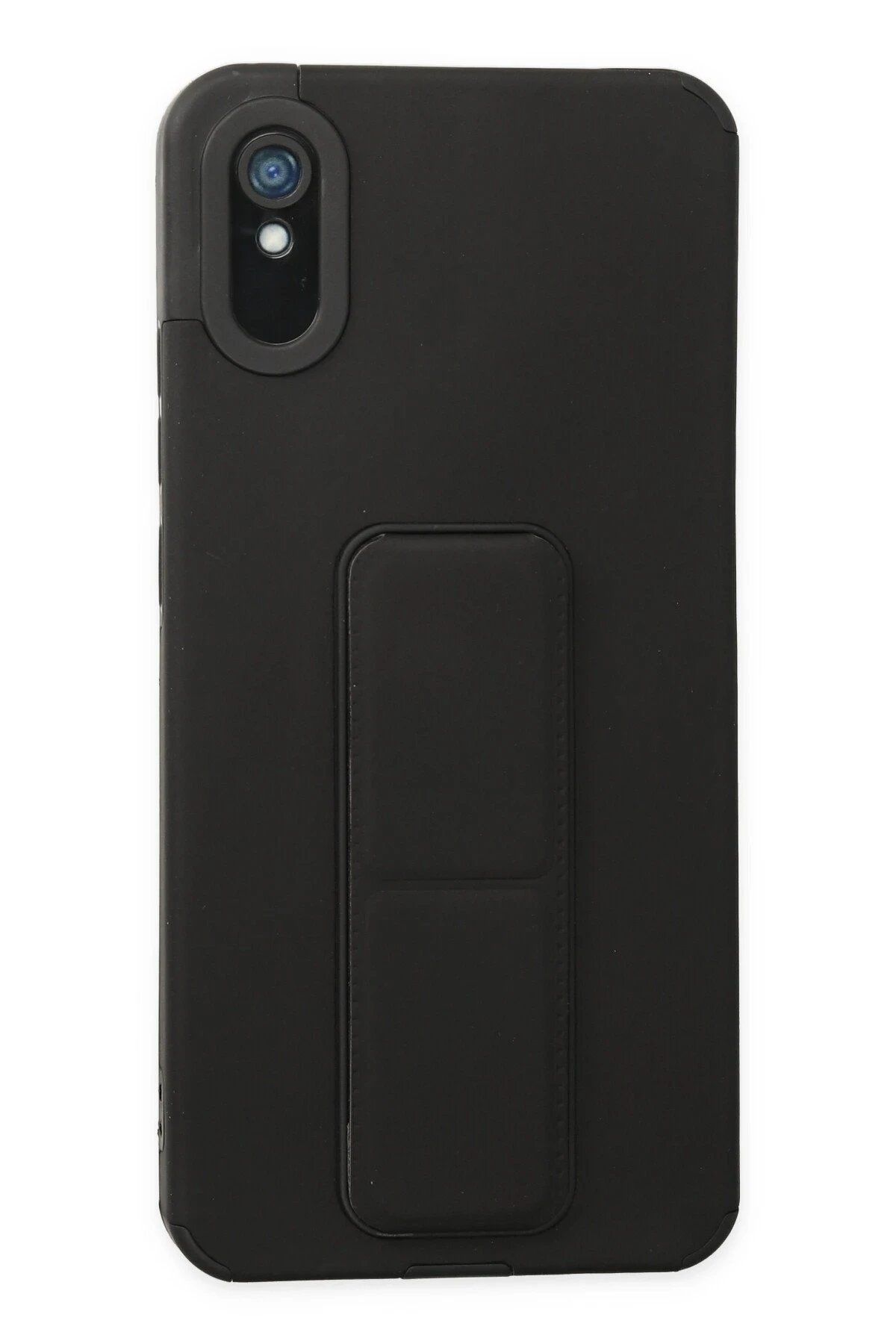 Toptan Bulurum Xiaomi Redmi 9A Kılıf Mega Standlı Silikon - Siyah