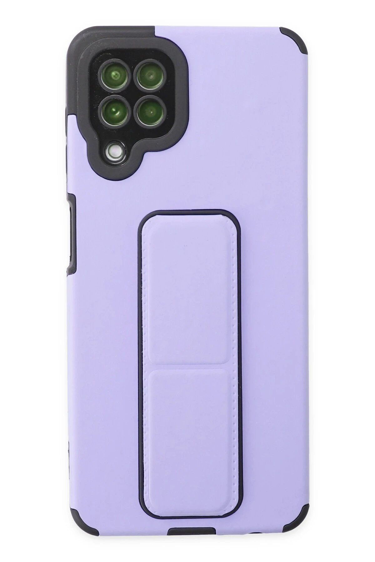 Toptan Bulurum Samsung Galaxy A22 Kılıf Mega Standlı Silikon - Lila