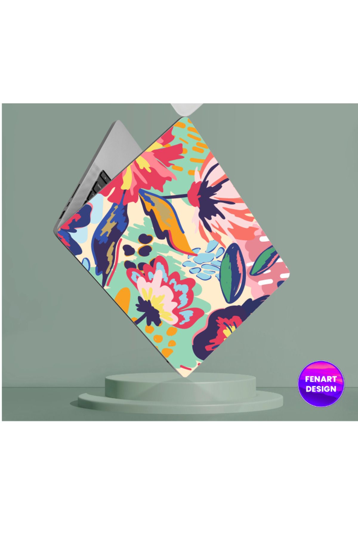 Nenya Floral Renkli Desen Notebook Sticker