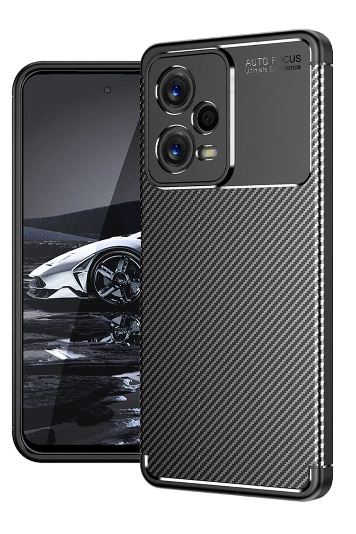 Toptan Bulurum Xiaomi Poco X5 5G Kılıf Auto Focus Karbon Kapak - Siyah