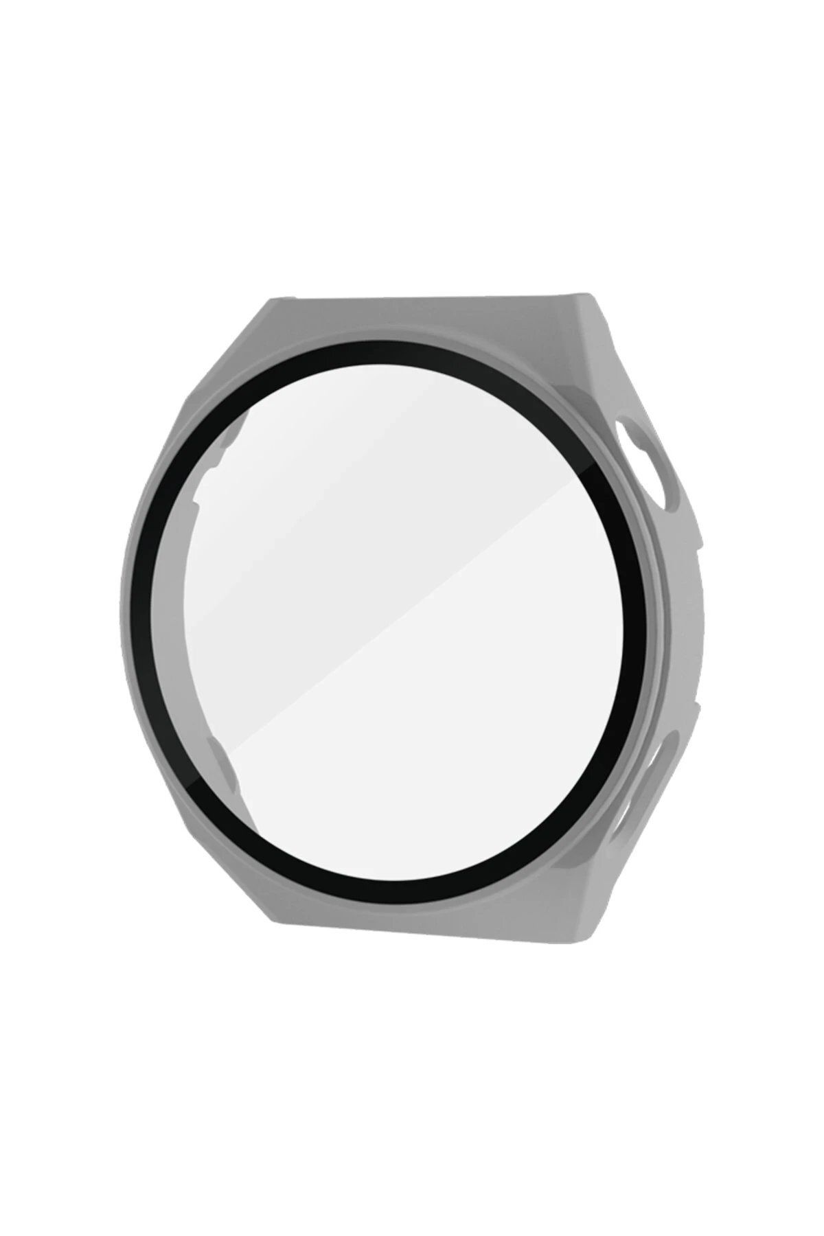 Toptan Bulurum Huawei Watch GT3 Pro uyumlu 46mm Dota Camlı Kasa Ekran Koruyucu - Uzay Grisi