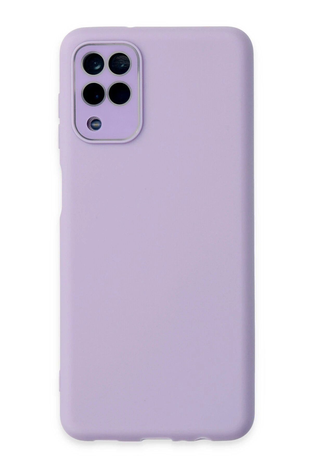 Toptan Bulurum Samsung Galaxy A22 Kılıf Lansman Glass Kapak - Lila