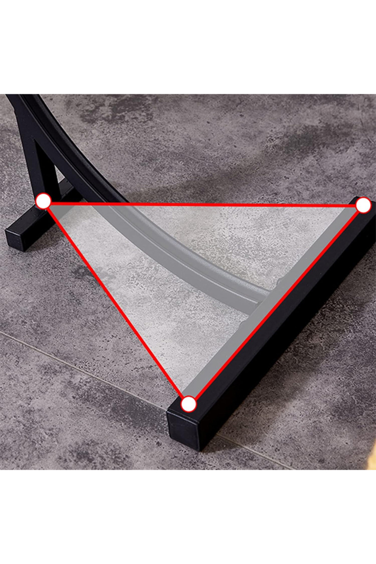 طاولة قهوة عصرية | طاولة جانبية على شكل حرف C بسطح خشبي على شكل زهرة وإطار معدني أسود