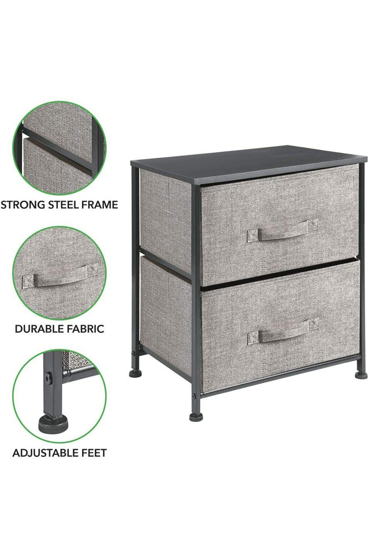 sharpdo-2-Layer Drawer Storage Cabinet Iron Frame Fabric Multi-Layer Storage Cabinet 4
