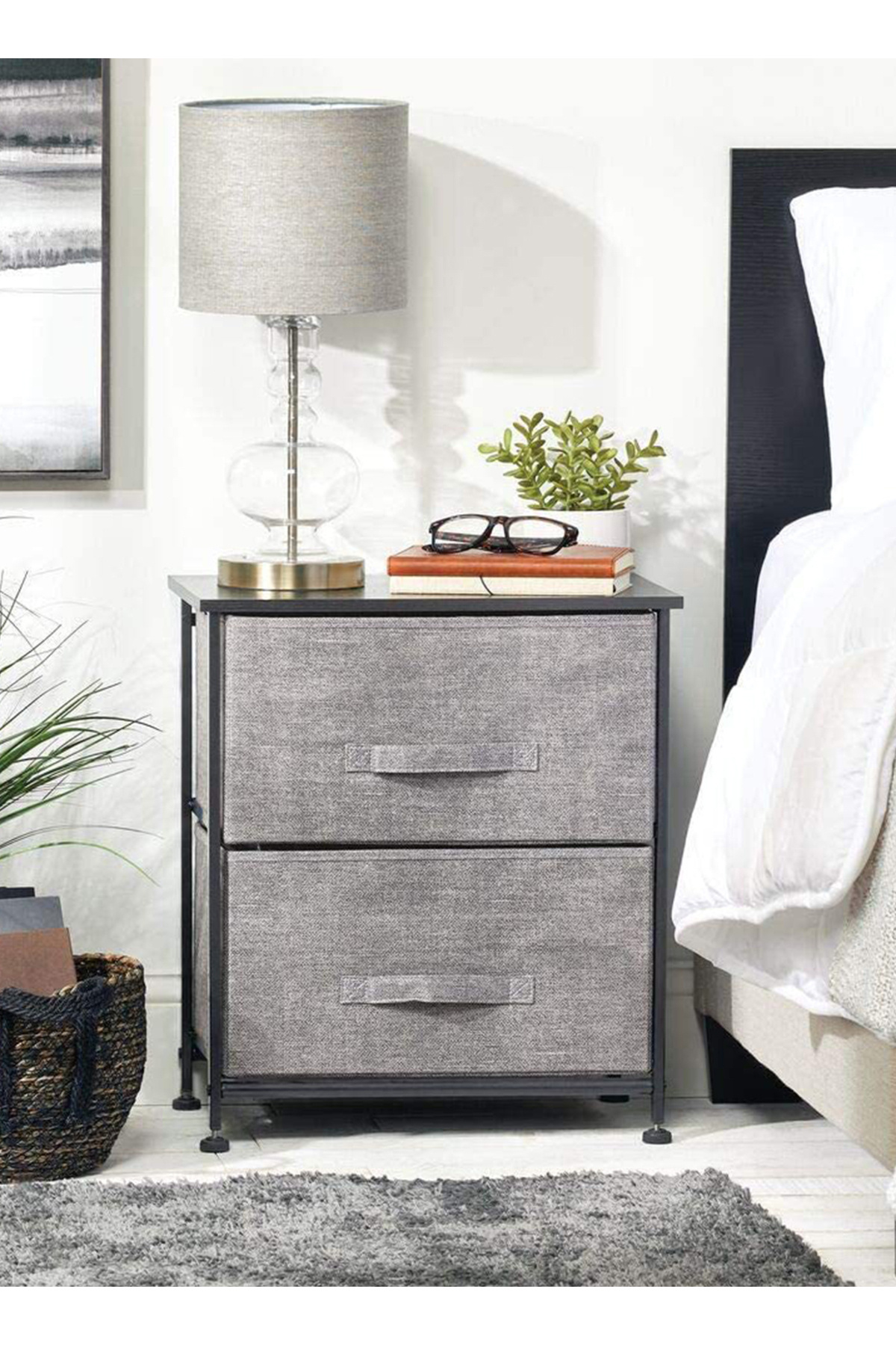 sharpdo-2-Layer Drawer Storage Cabinet Iron Frame Fabric Multi-Layer Storage Cabinet 1