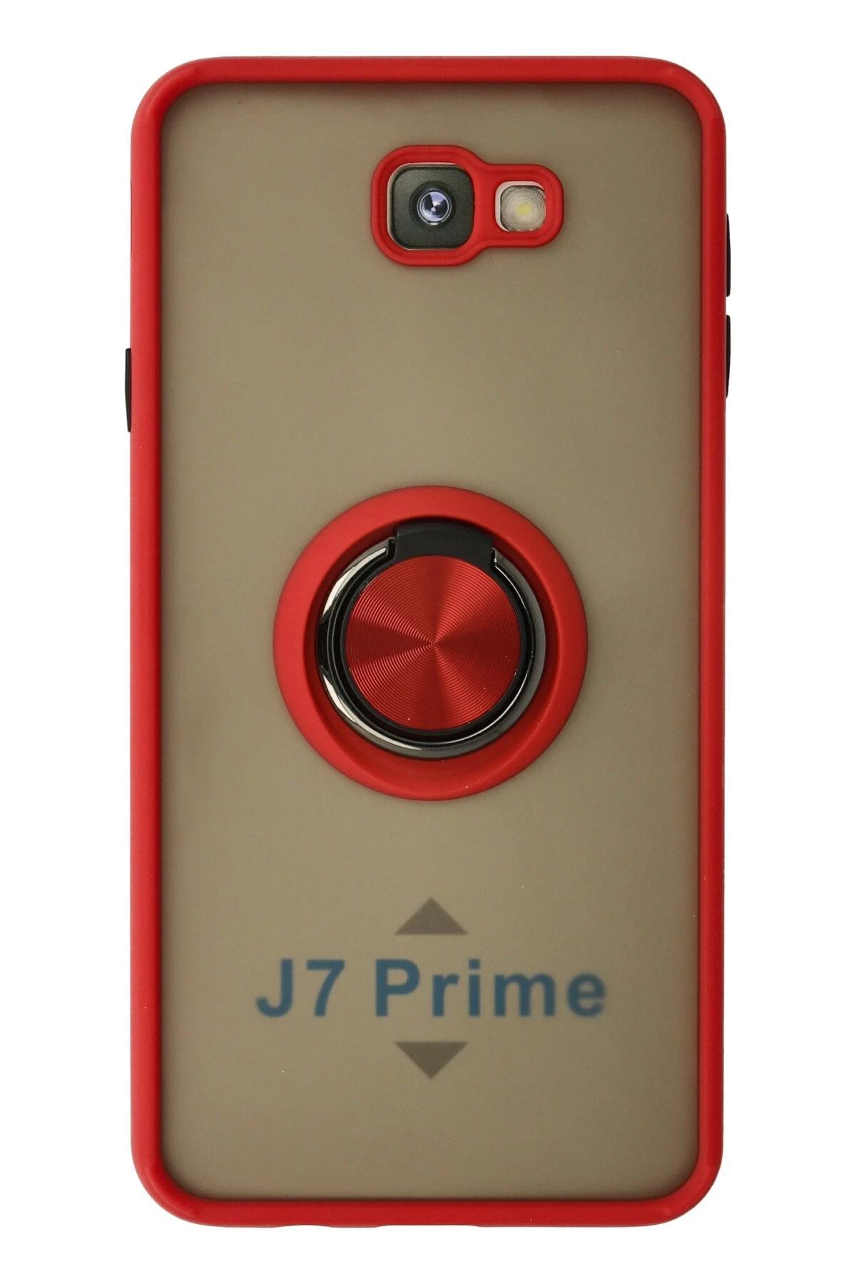 Vita Premio BFS Samsung Galaxy J7 Prime Kılıf Montreal Yüzüklü Silikon Kapak - Kırmızı