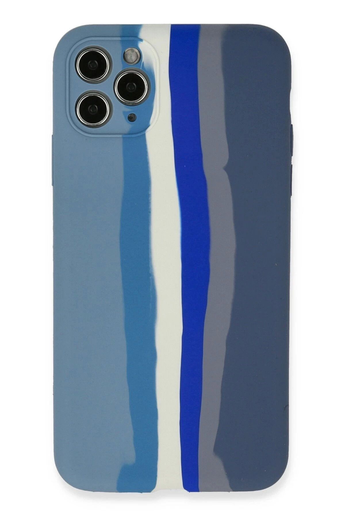Vita Premio BFS iPhone 11 Pro Kılıf Ebruli Lansman Silikon - Mavi-Gri