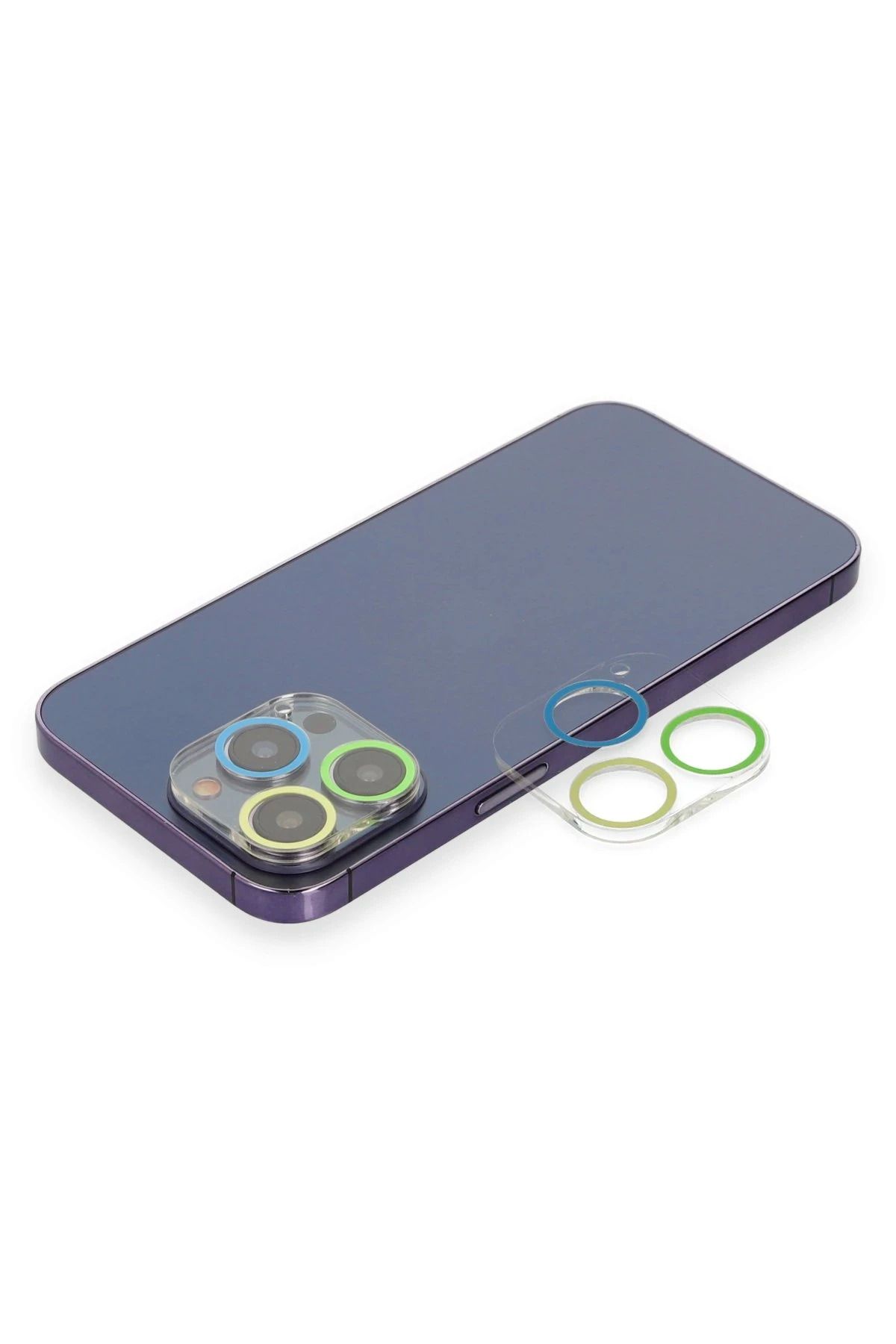 Vita Premio BFS iPhone 13 Pro Max Renkli Kamera Lens Koruma Cam - Yeşil-Sarı