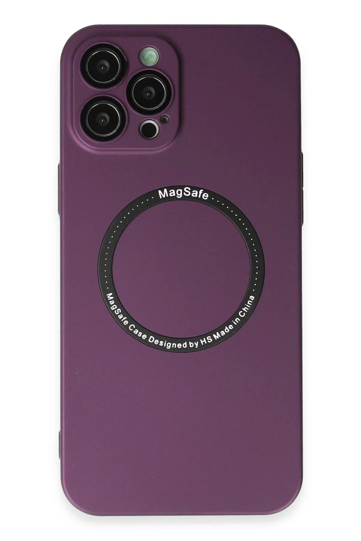 Vita Premio BFS iPhone 12 Pro Max Kılıf Jack Magneticsafe Lens Silikon - Mürdüm