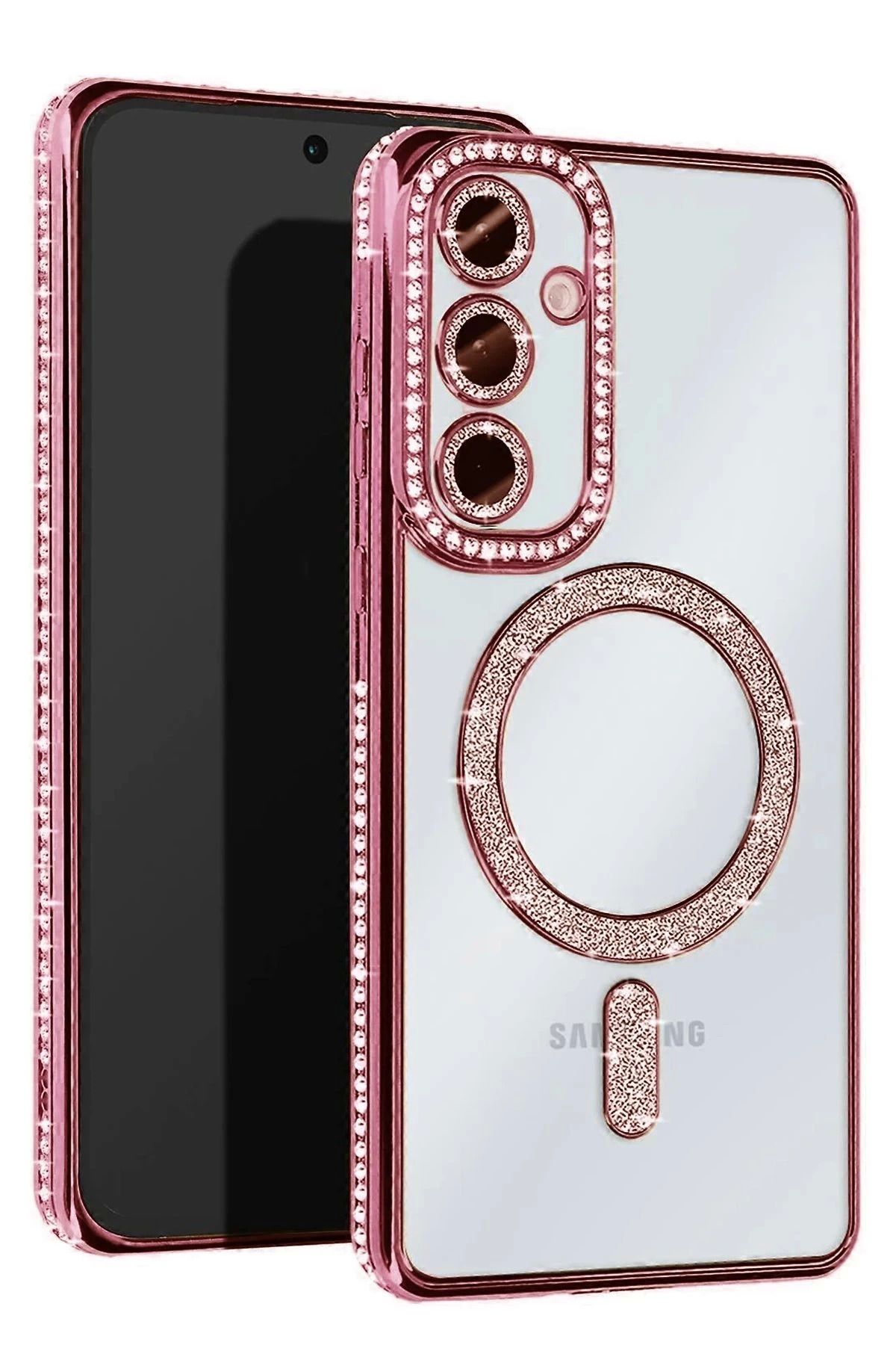 Vita Premio BFS Samsung Galaxy S25 Plus Kılıf Joke Simli Magneticsafe Kılıf - Pembe