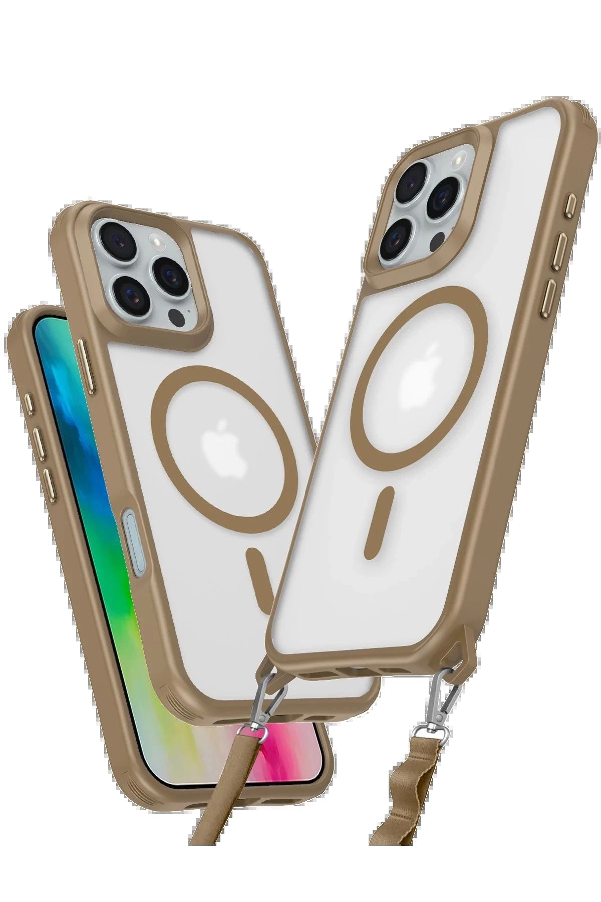 Vita Premio BFS iPhone 16 Pro Kılıf Enka Magsafe Silikon Kılıf - Desert