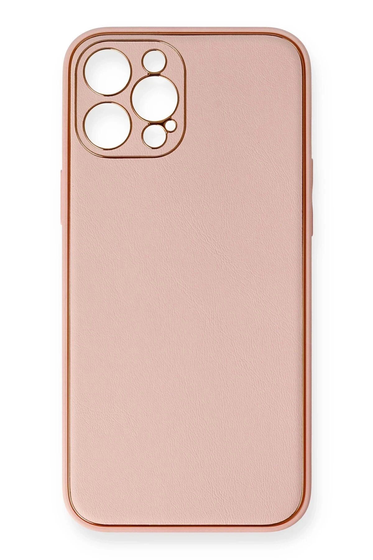 Vita Premio BFS iPhone 12 Pro Max Kılıf Coco Deri Silikon Kapak - Pembe