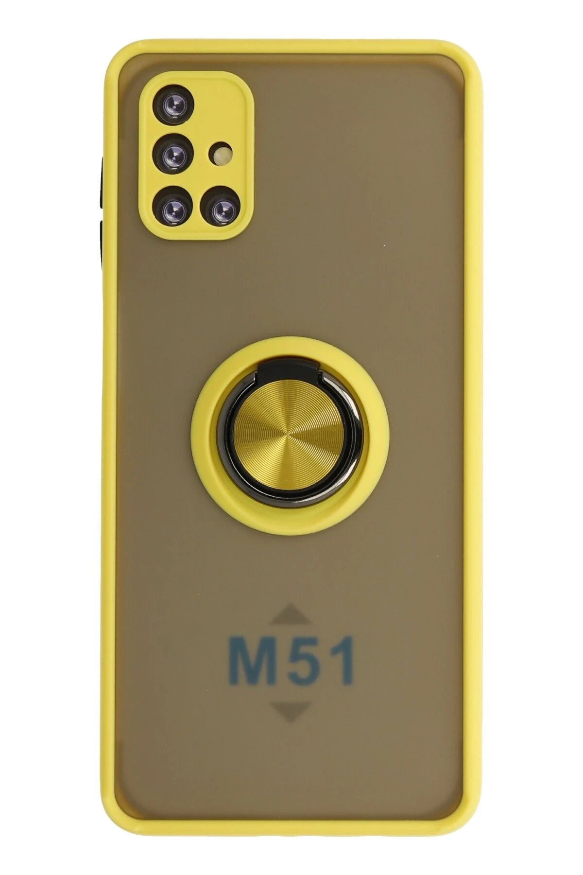 Vita Premio BFS Samsung Galaxy M51 Kılıf Montreal Yüzüklü Silikon Kapak - Sarı