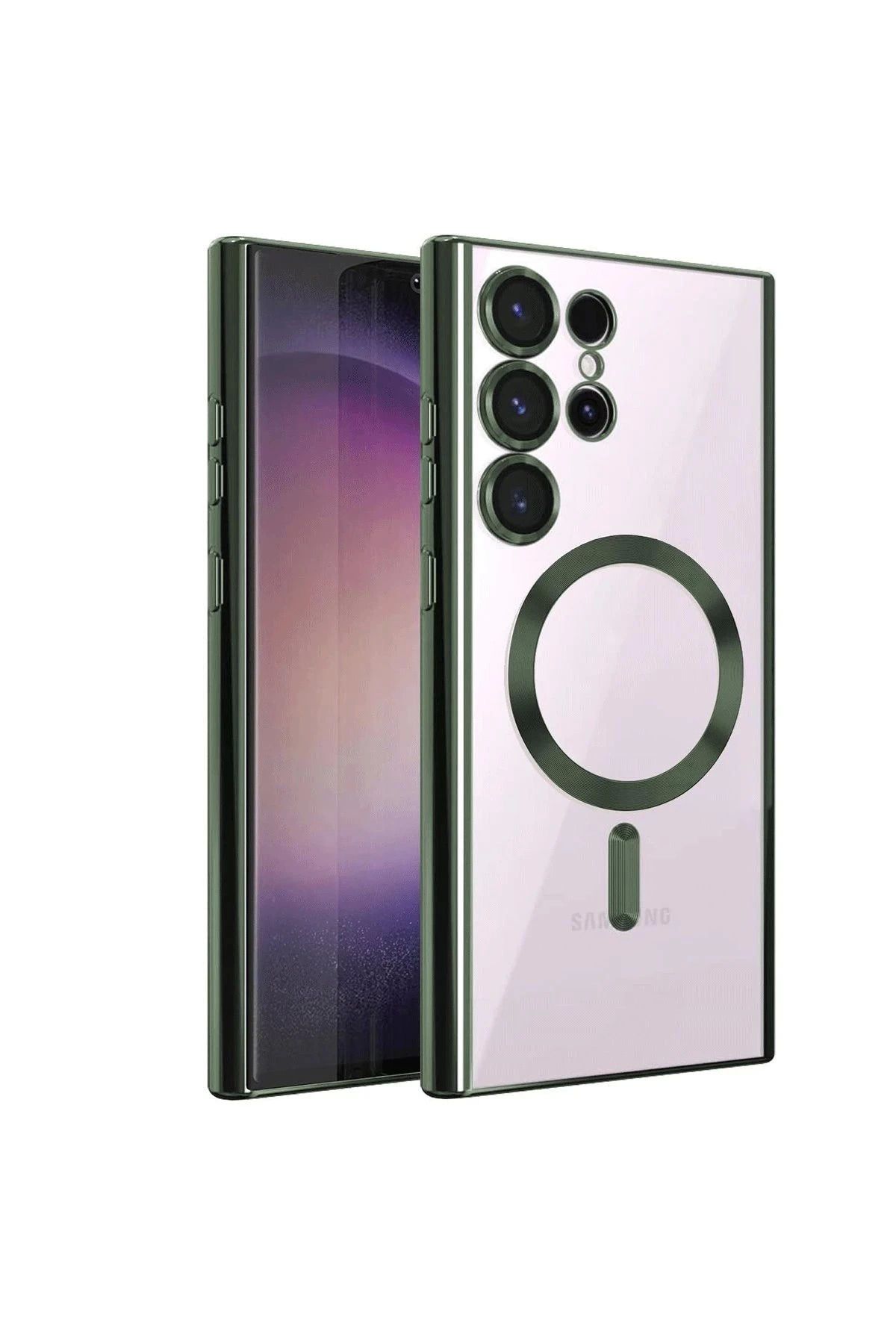 Vita Premio BFS Samsung Galaxy S23 Ultra Kılıf Kross Magneticsafe Kapak - Koyu Yeşil