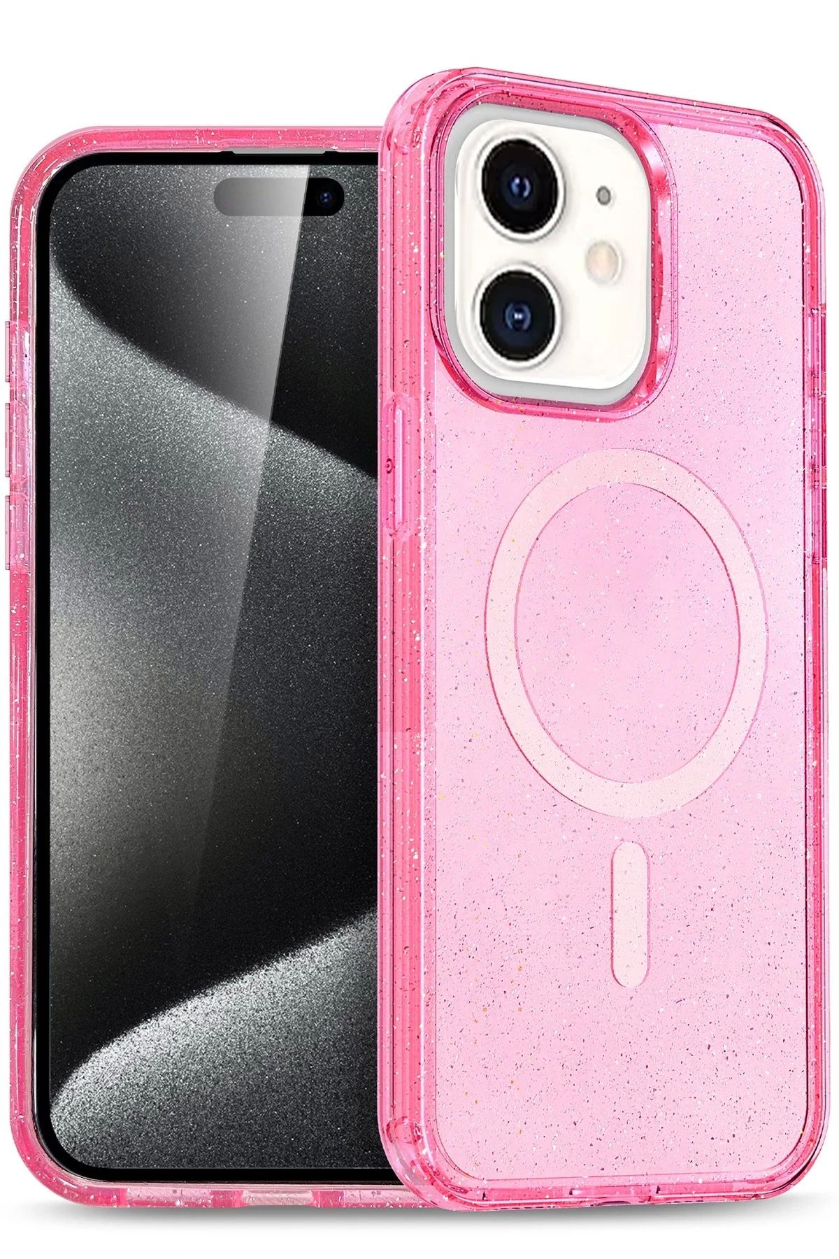 Butik BFS iPhone 12 Kılıf Glow Magsafe Kapak - Pembe