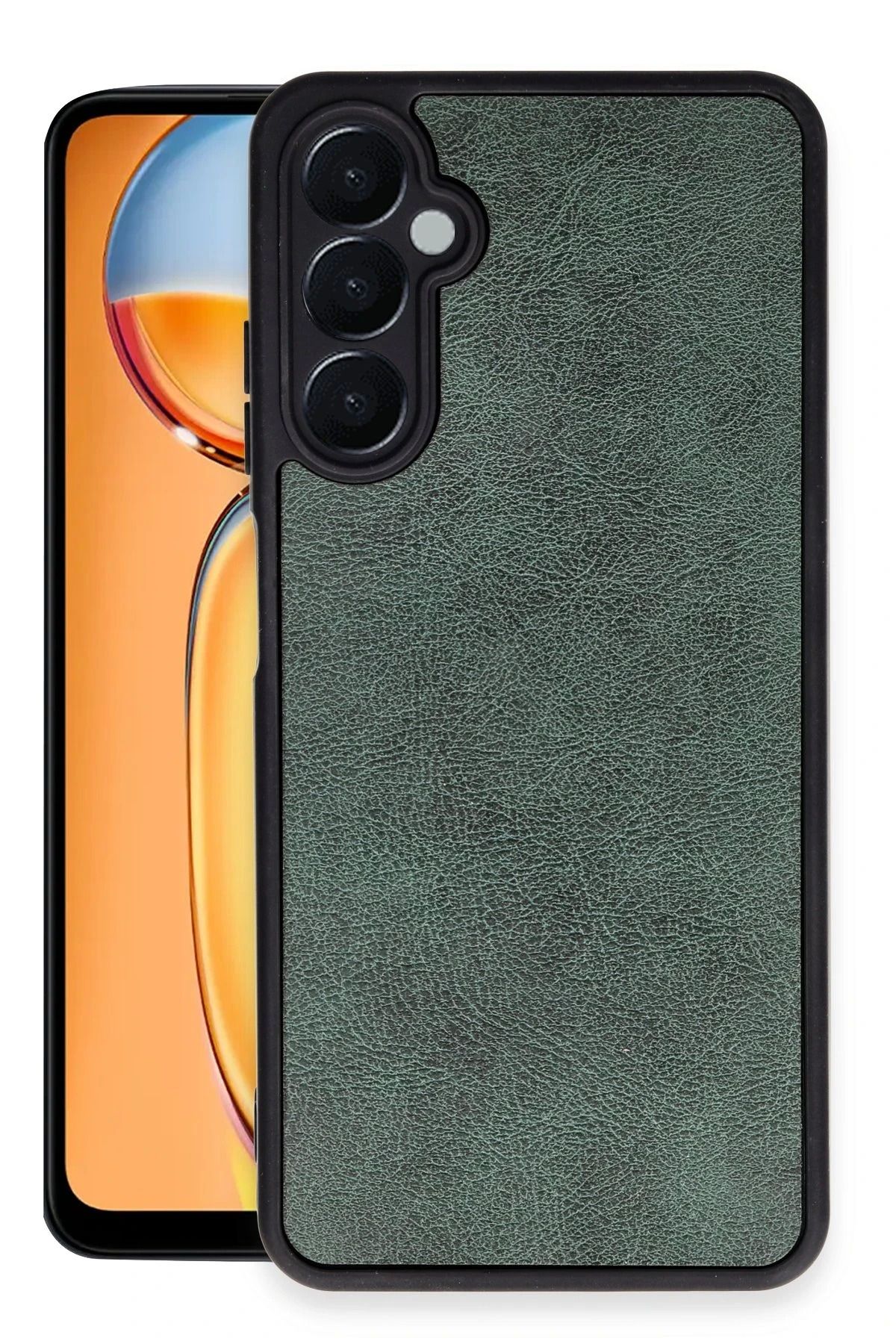 Butik BFS Samsung Galaxy A25 5G Kılıf Aras Deri Kapak - Koyu Yeşil