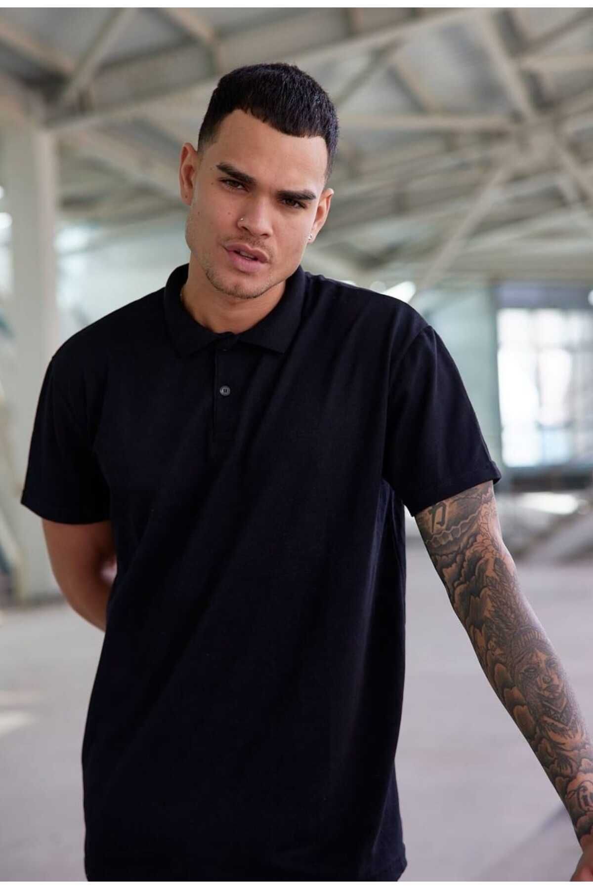Tomakin Giyim Siyah Polo Yaka Regular Fit