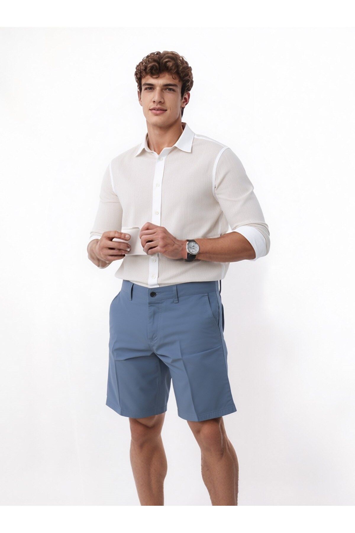 Velvarde / SLIM SHORT/ AÇIK MAVİ