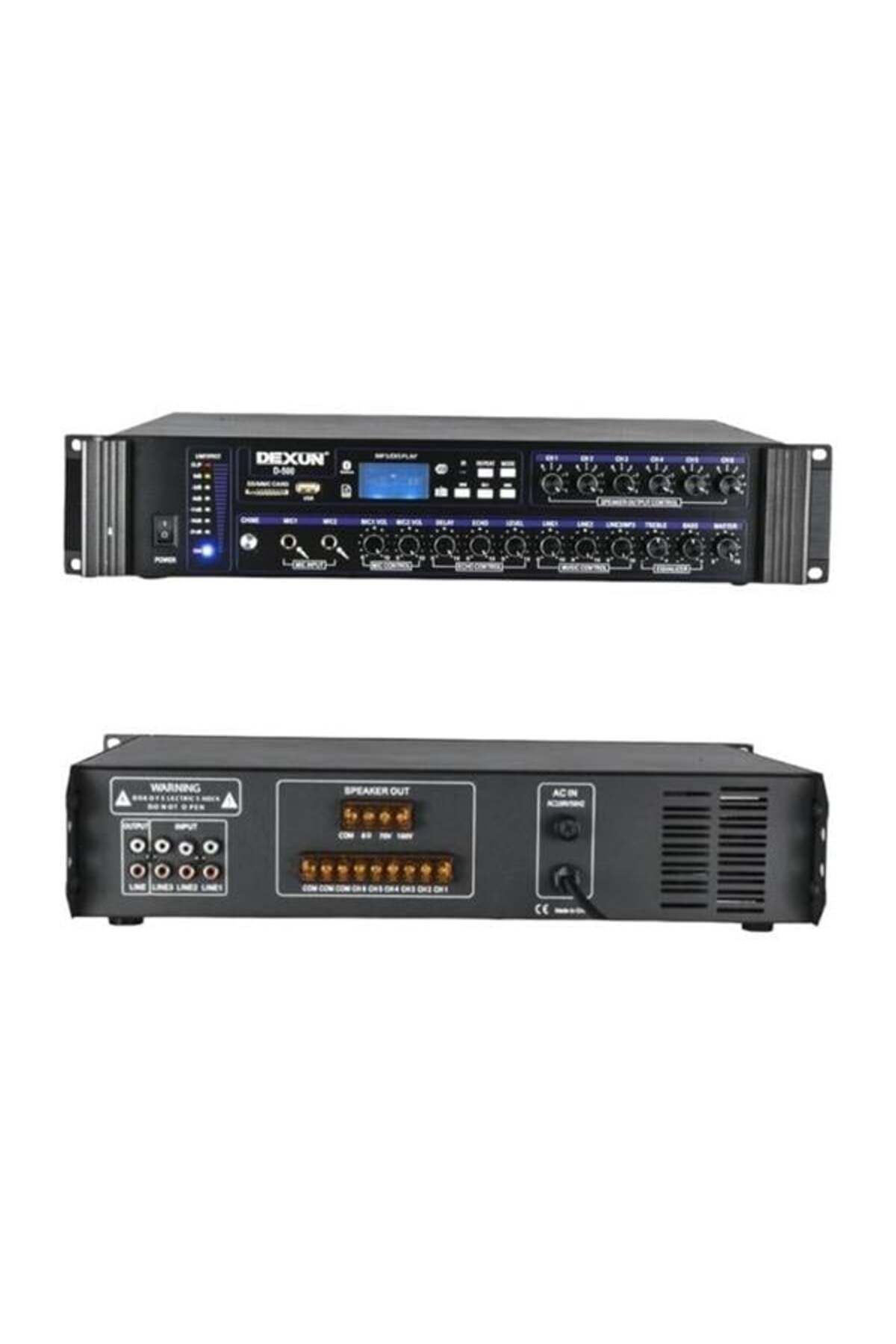 Roses Store Dexun D-500 Usb-Sd-Bt 350-700 W 6 Bölge 3 Aux 2 Mikrofon Giriş Trafolu Mixer Anfi