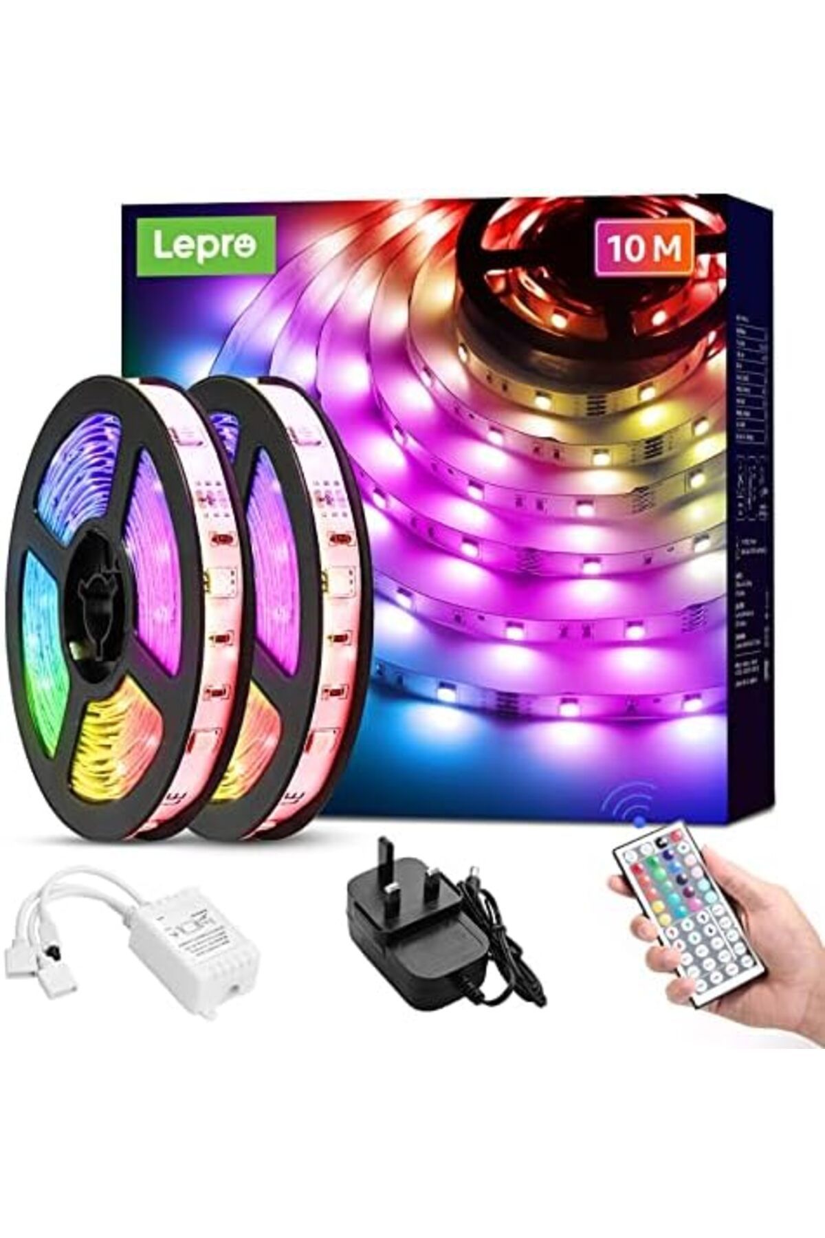 LEPRO-10M LED Strip Lights with Remote, Dimmable, RGB Colour Changing 2