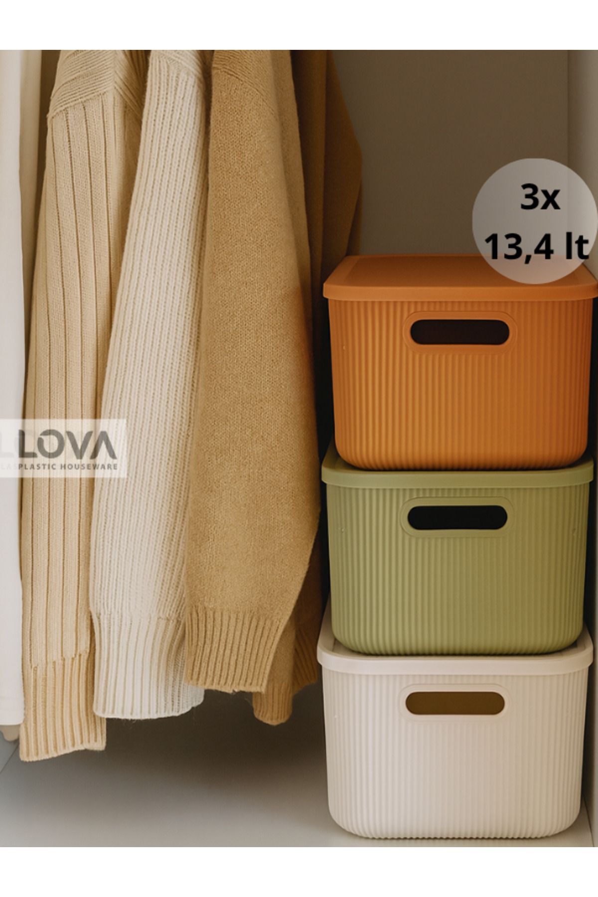 Lova 13,4 lt Shell Cok Amaçlı Dolap İçi Düzenleyici (3 Adet)