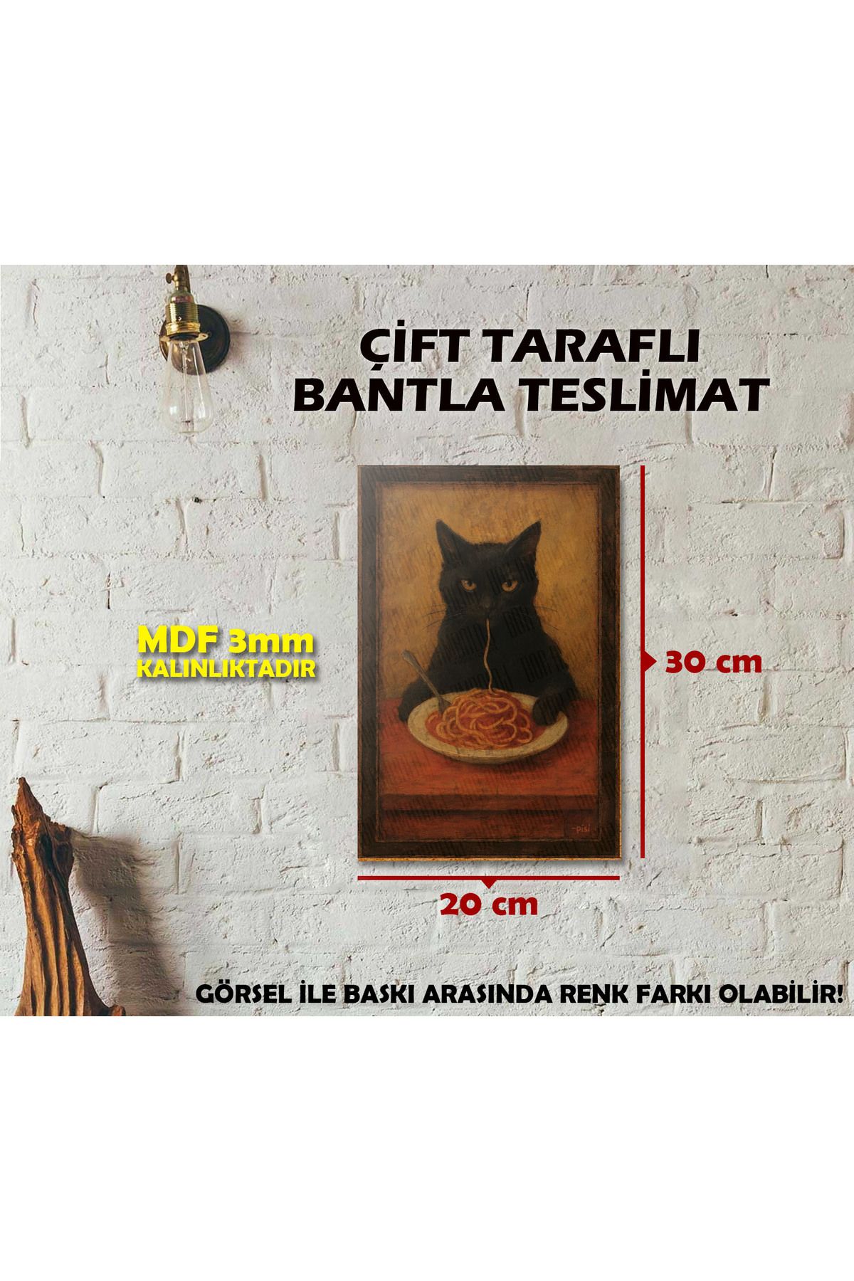 Borambalaj Sanatsal Kedi Posteri (20x30cm)