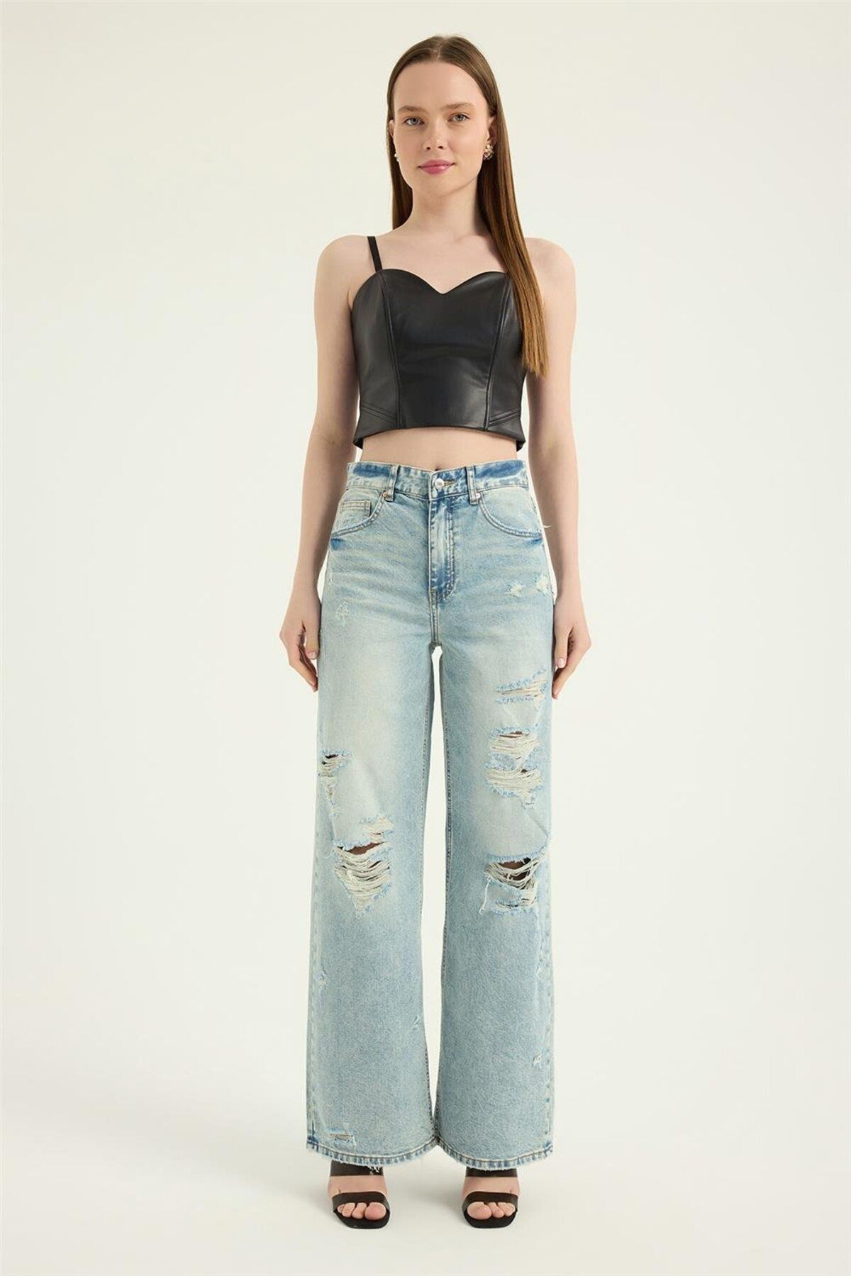 HomeStore Lifli Yırtıklı Jean Pantolon