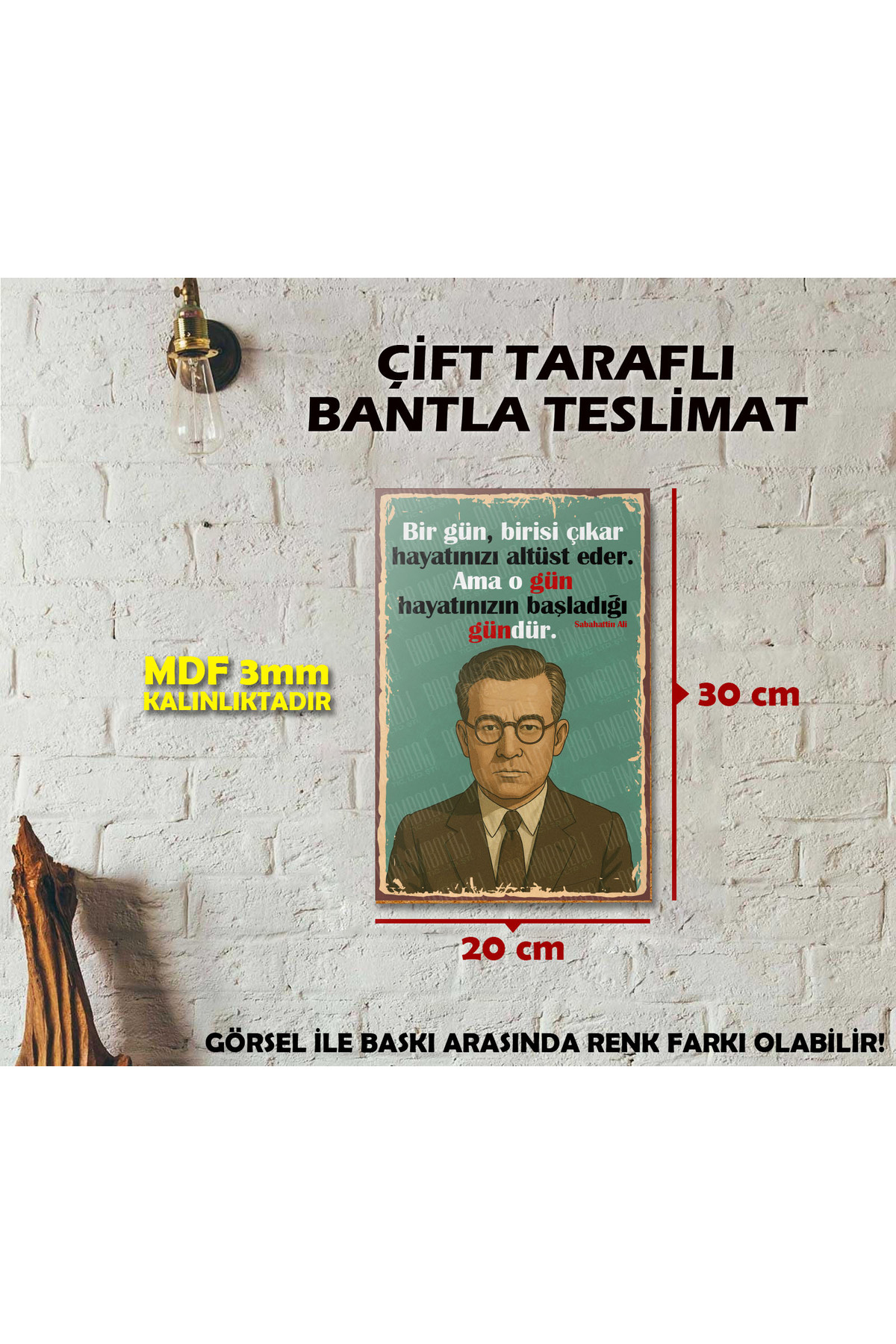 Oral Sabahattin Ali Literature Poster (20x30cm)